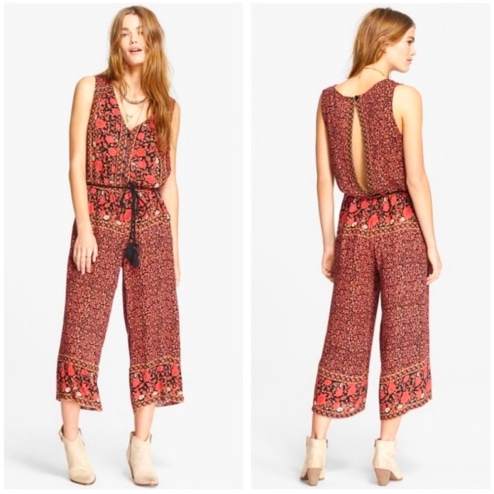 FREE PEOPLE | FLORAL OPEN BACK
BOHO JUMPSUIT